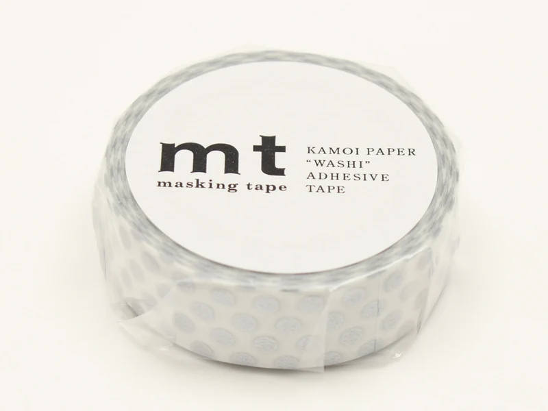 Masking tape washi motif - Pois argentés