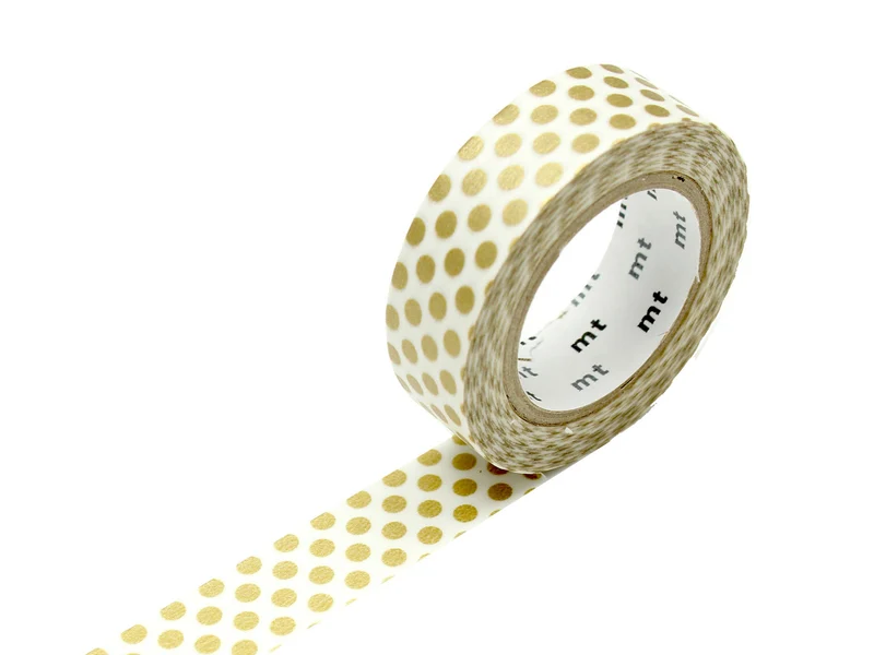Masking tape washi motif - Pois dorés