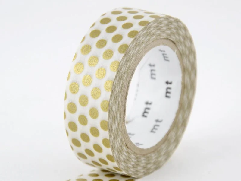 Masking tape washi motif - Pois dorés