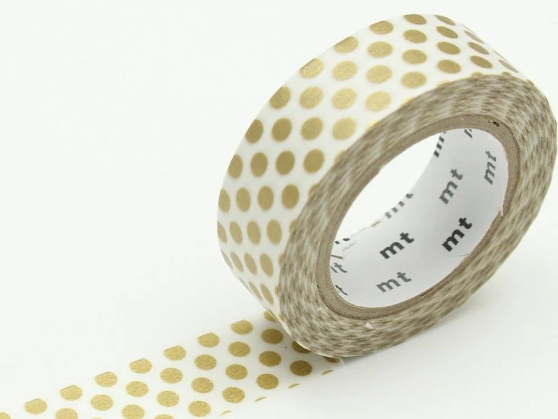 Masking tape washi motif - Pois dorés