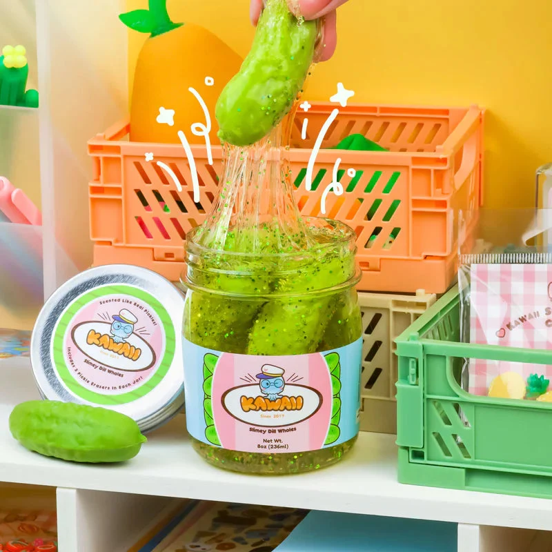 Shimmery Pickle Clear Slime by Kawaii Slime