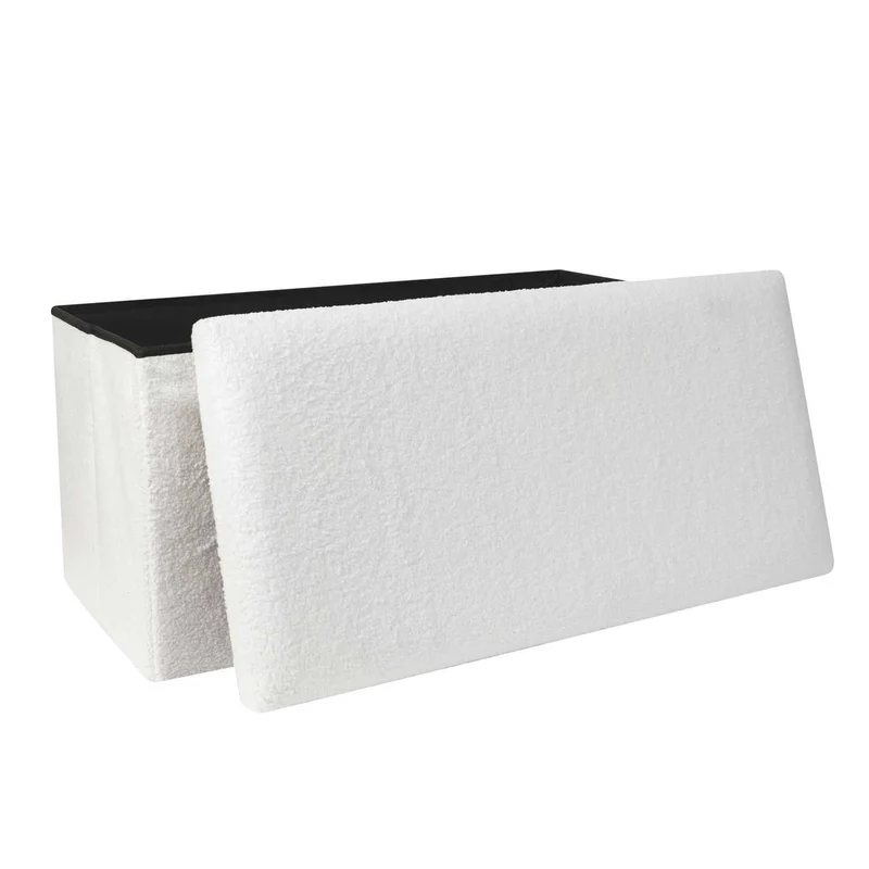COFFRE BANC PLIABLE BOUCLETTE BLANC
