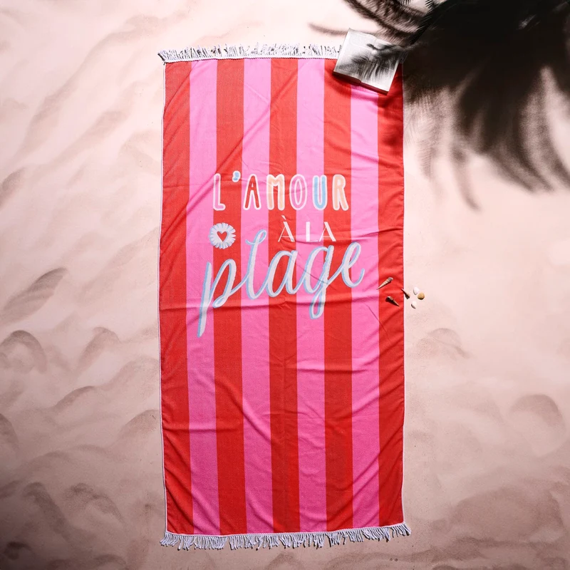 SERVIETTE DE PLAGE L'AMOUR A LA PLAGE