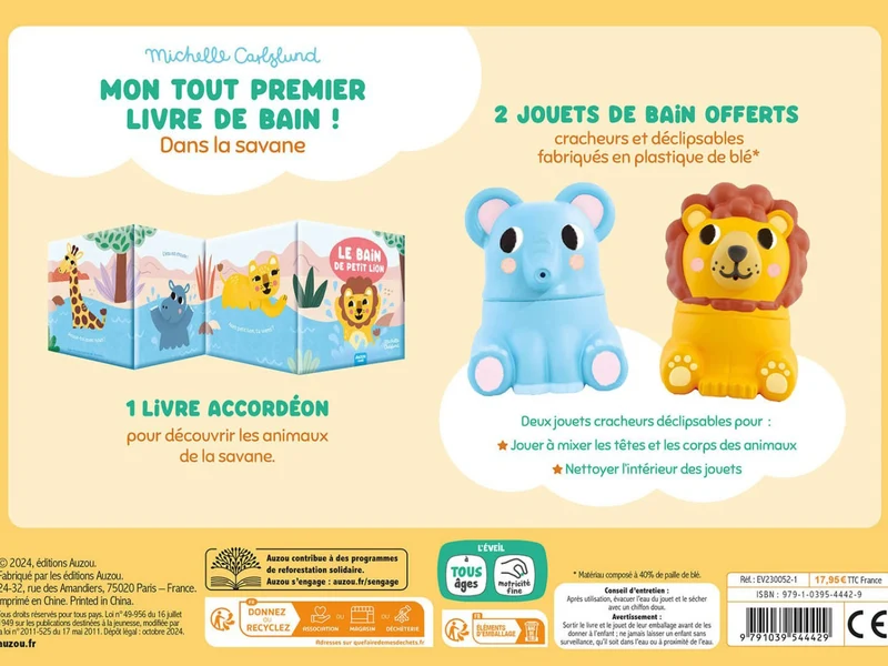 Mon premier livre de bain Savane - Auzou