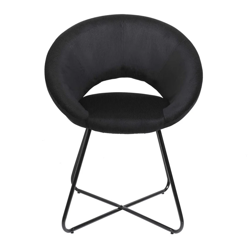 FAUTEUIL ROND VELOURS COTELE GIULIA NOIR