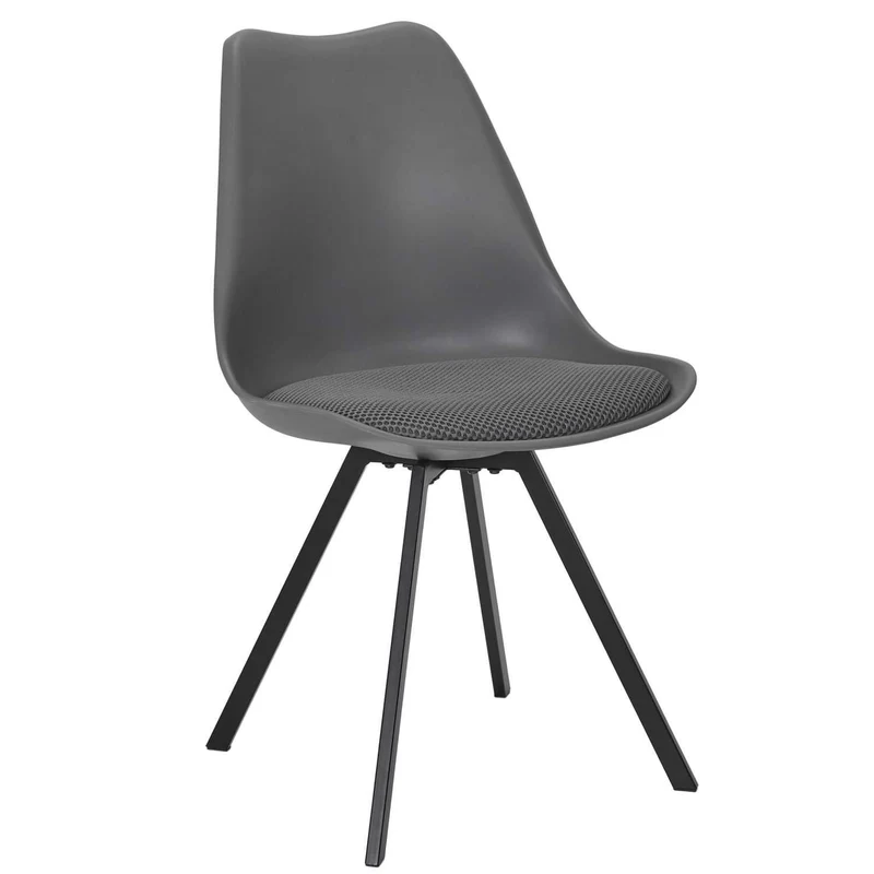 CHAISE AVEC COUSSIN ATOME GRIS