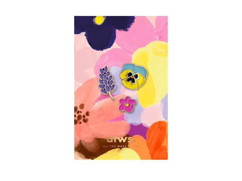 Pin's 3 fleurs Flowers - ATWS