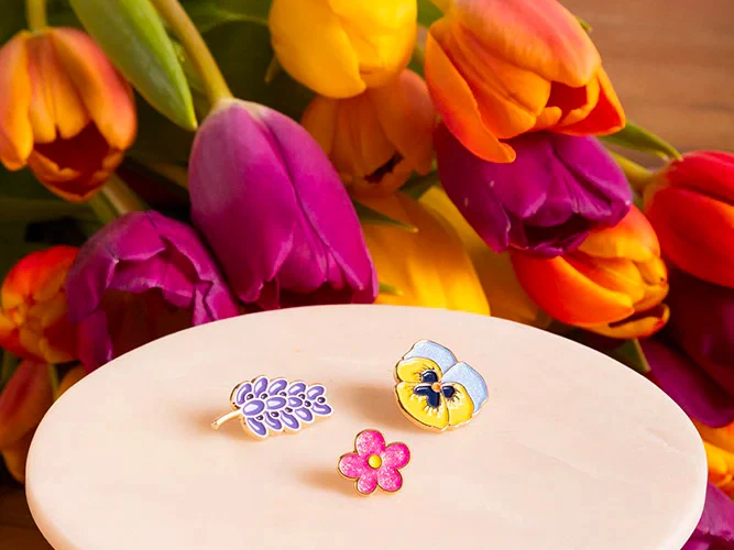 Pin's 3 fleurs Flowers - ATWS