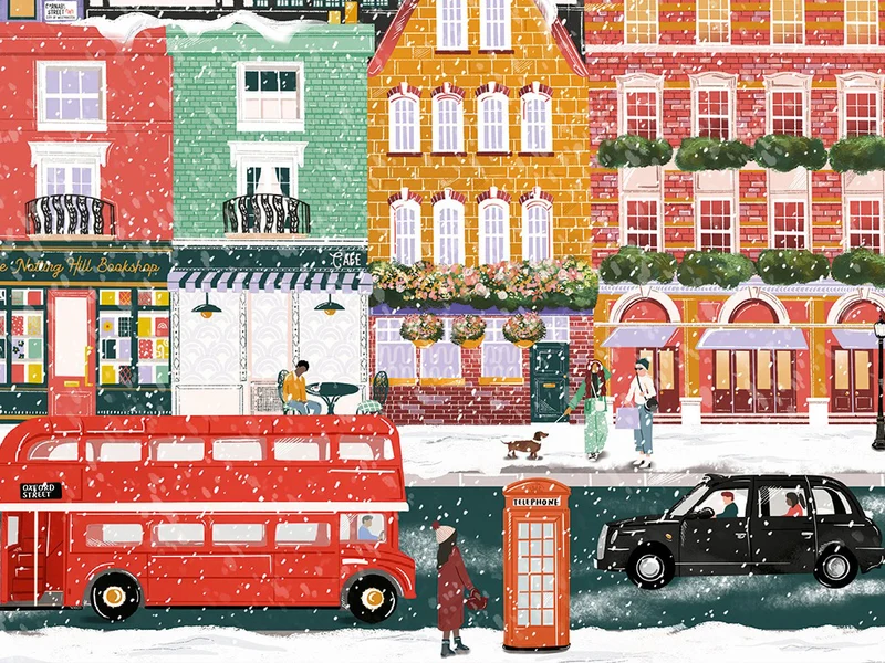Puzzle Londres À Noël 1000 pièces - Pieces & Peace