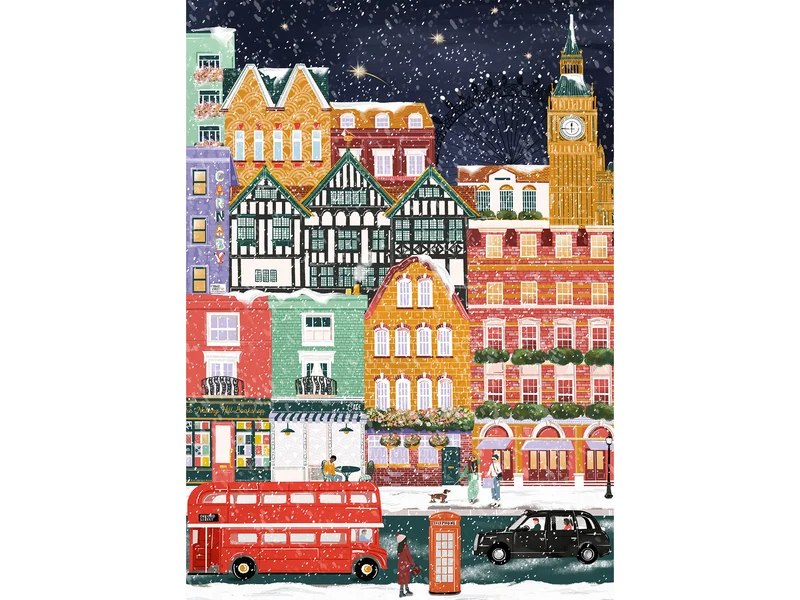 Puzzle Londres À Noël 1000 pièces - Pieces & Peace