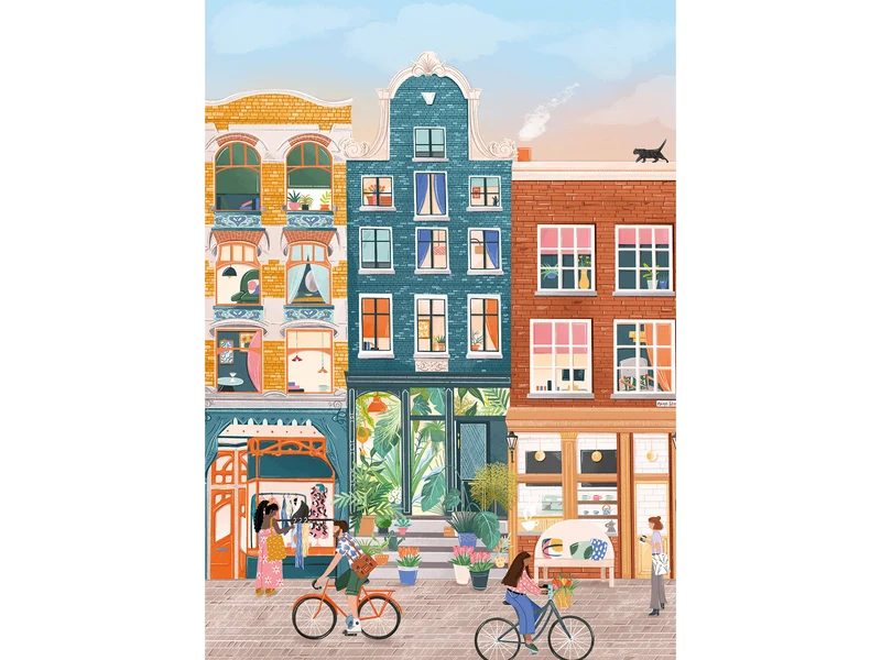 Puzzle Neuf Rues, Amsterdam 500 pièces - Pieces & Peace
