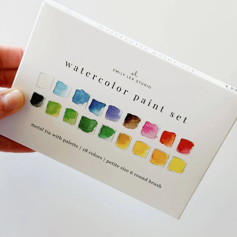 Watercolor paint set 18 colors with brush
