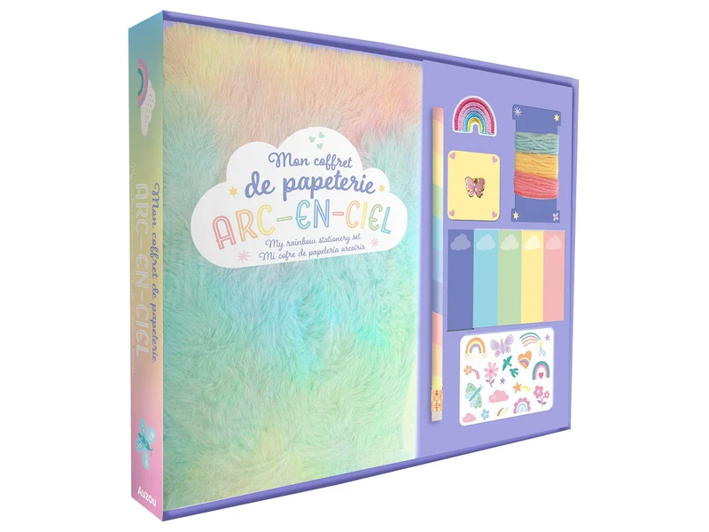 Mon coffret de papeterie créative arc-en-ciel - Auzou