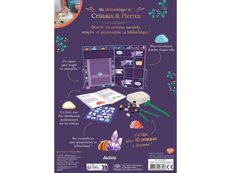 Ma bibliothèque de cristaux et pierres - Auzou
