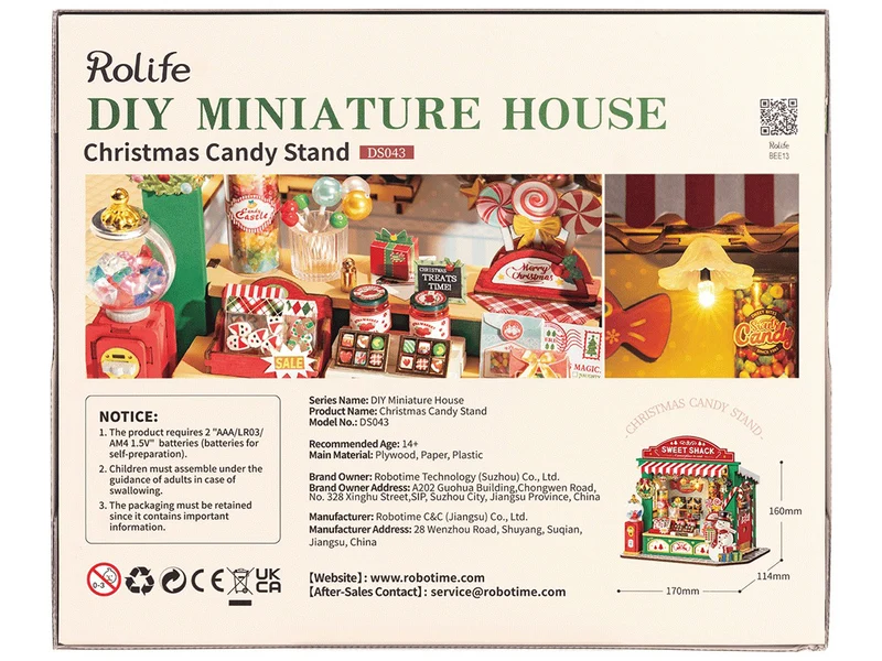 Pièce miniature - Stand de bonbons de Noël (Christmas Candy Stand) - Rolife
