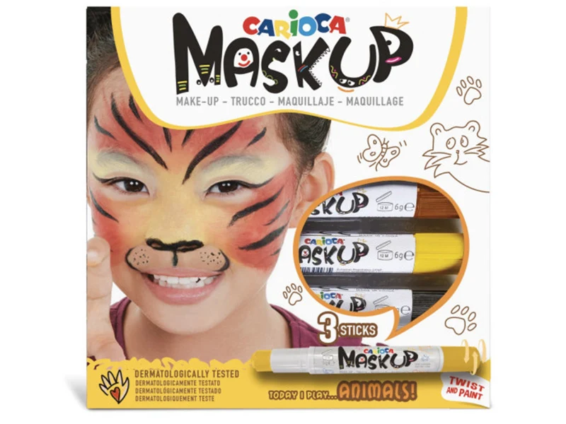 3 sticks de peinture sur visage - Maskup Animaux - Carioca