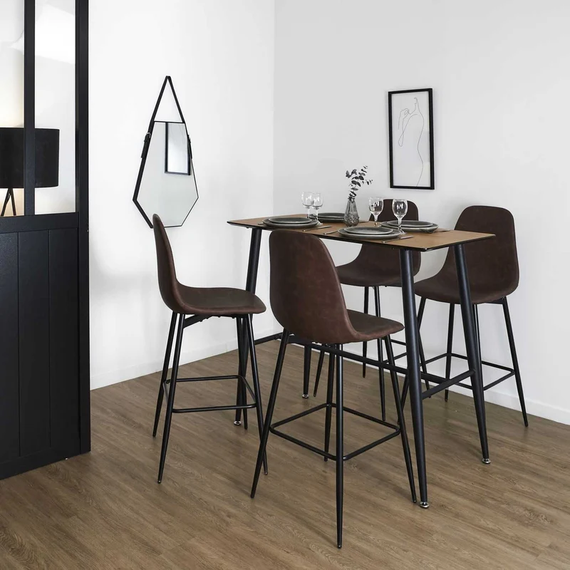 CHAISE DE BAR AMBER MARRON