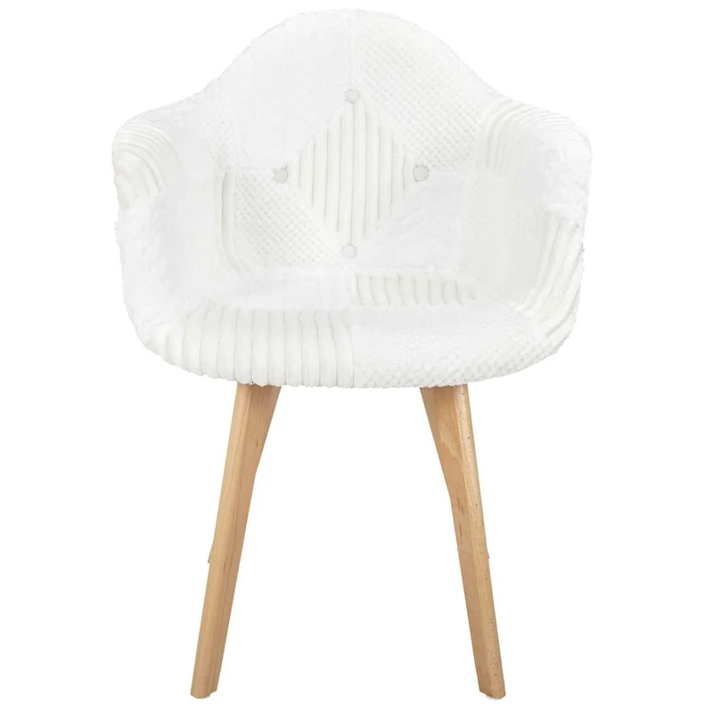 FAUTEUIL SCANDINAVE PATCHWORK BLANC