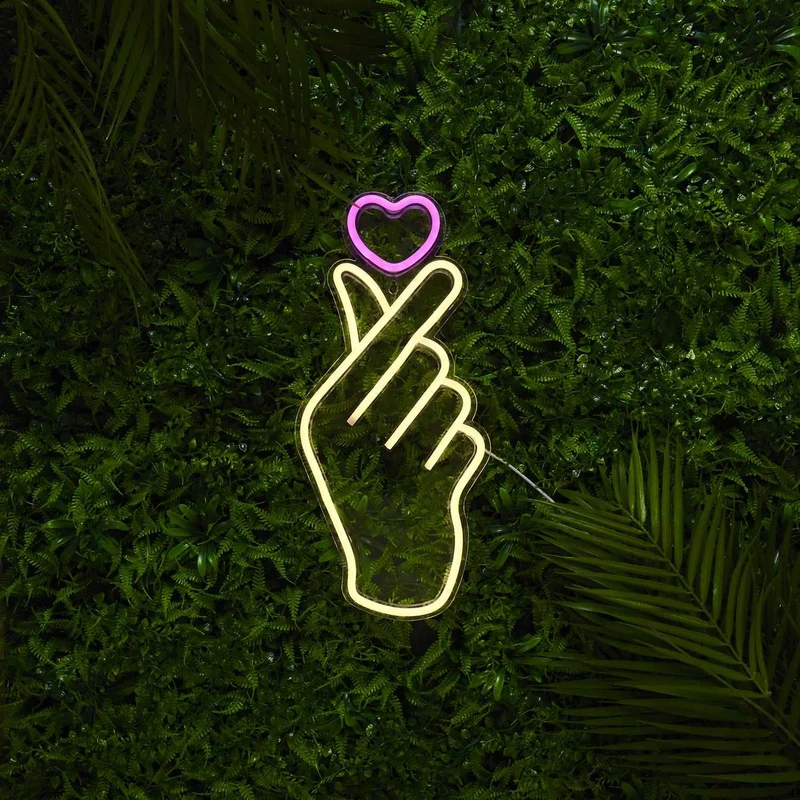 LAMPE LED EFFET NEON SIGNE CŒUR USB