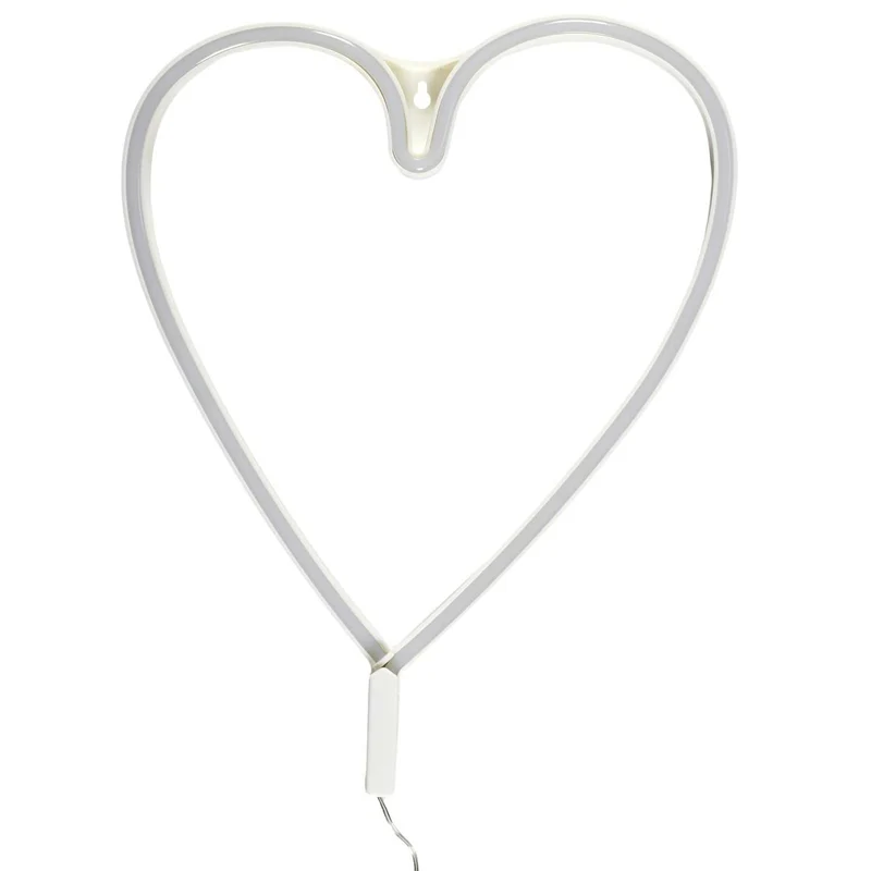 LAMPE LED EFFET NEON COEUR ARC EN CIEL USB