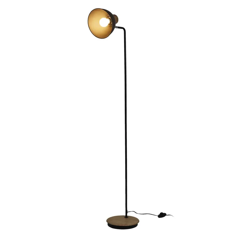 LAMPADAIRE METAL NOIRE BOIS
