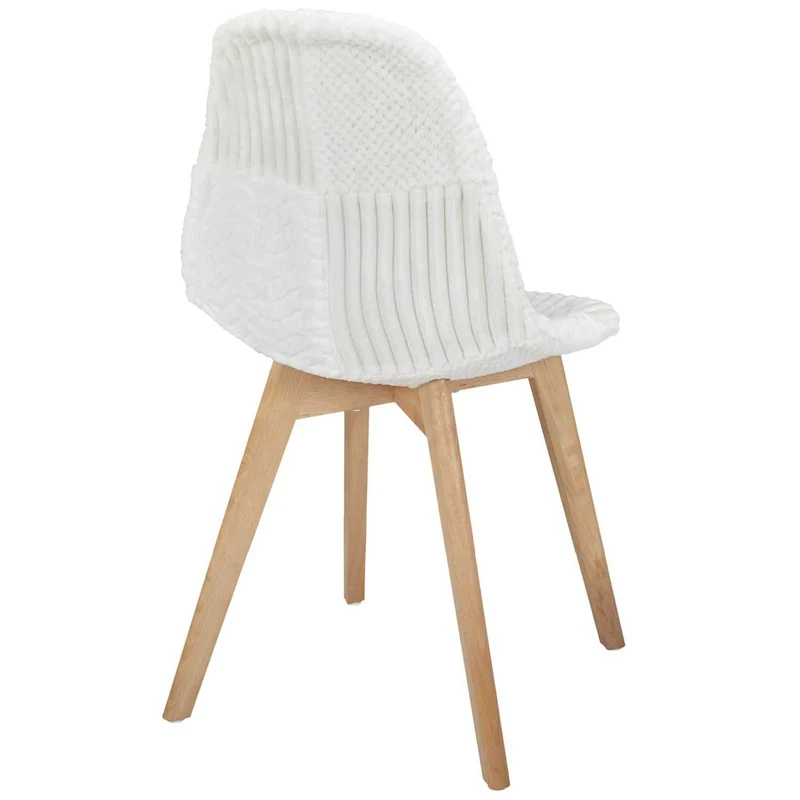 CHAISE SCANDINAVE PATCHWORK BLANC