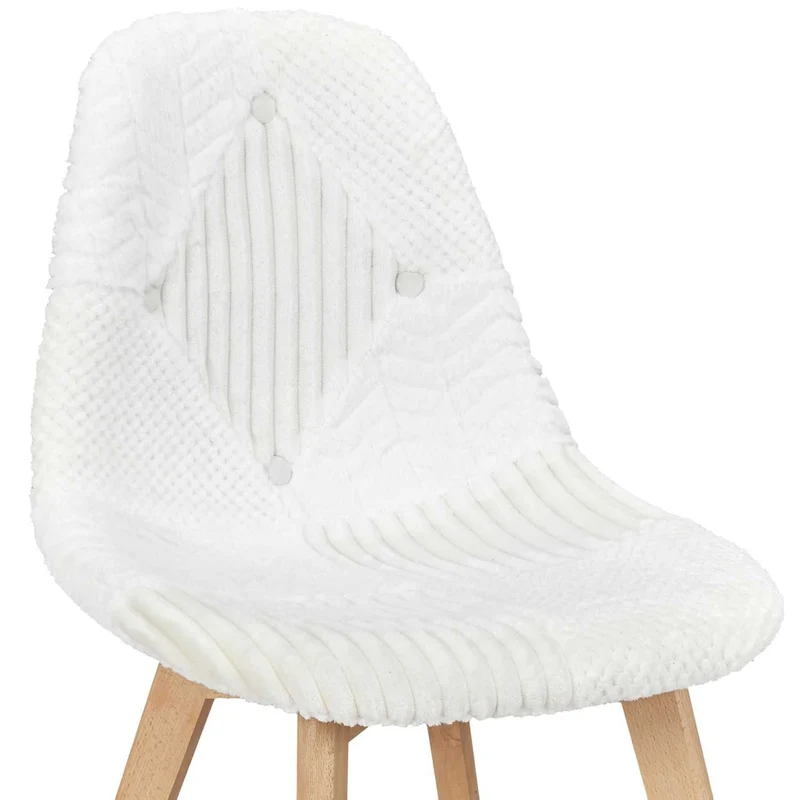 CHAISE SCANDINAVE PATCHWORK BLANC