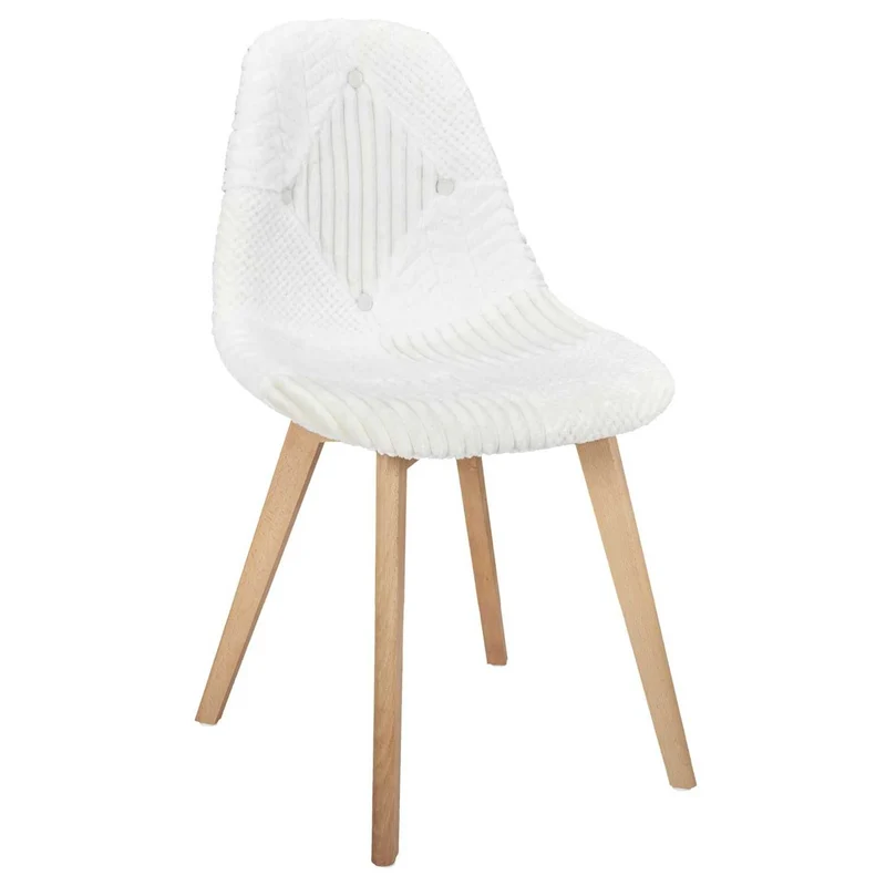 CHAISE SCANDINAVE PATCHWORK BLANC