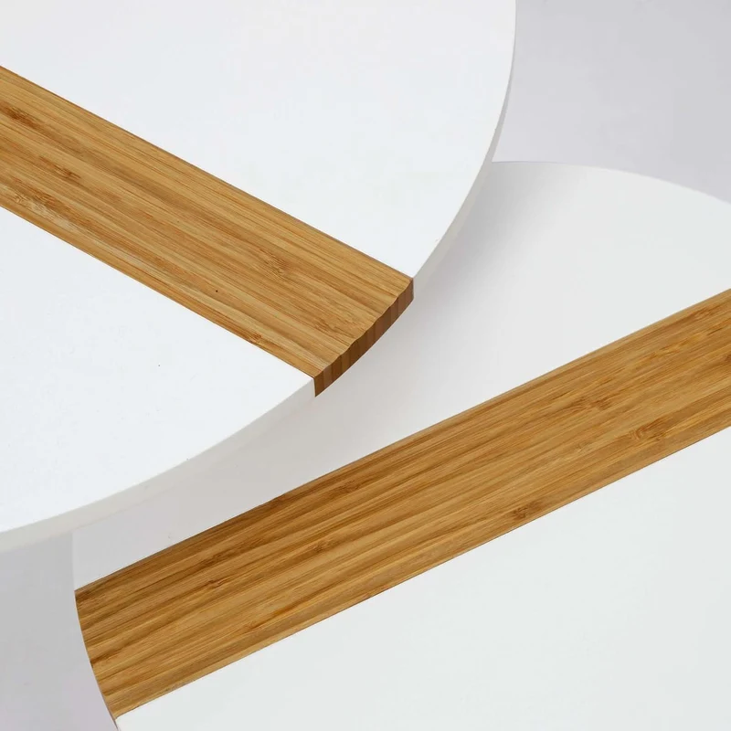 TABLE GIGOGNE BICOLORE RELIEF BLANC X2