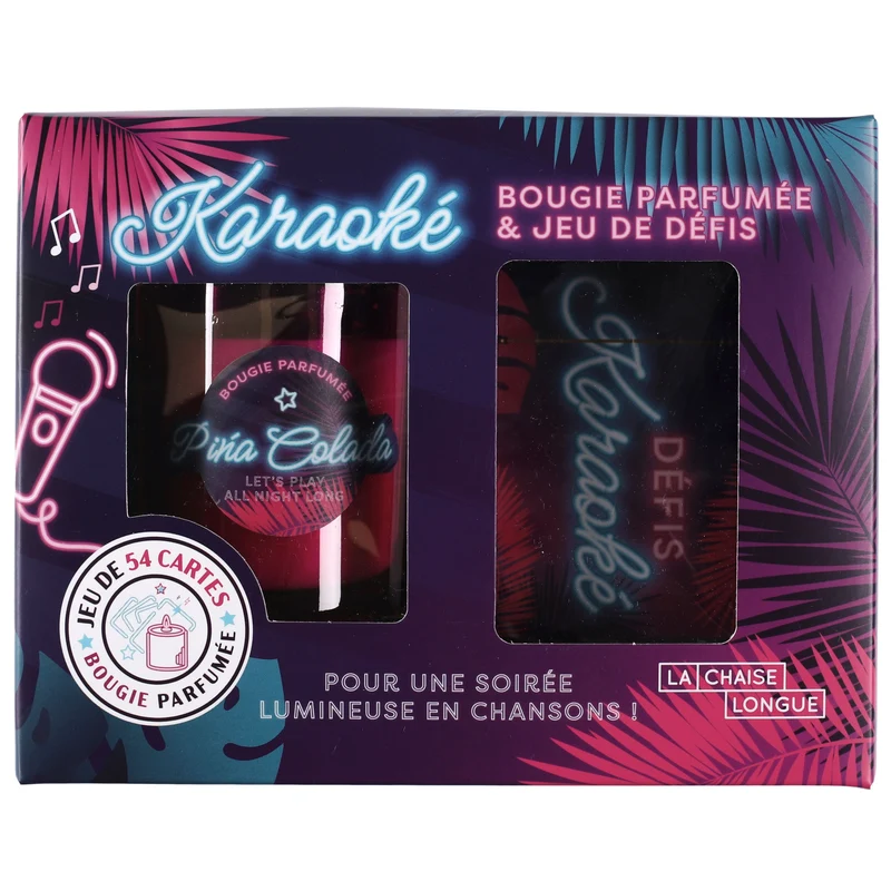 COFFRET BOUGIE PARFUMEE ET JEU DE DEFIS MUSIQUE