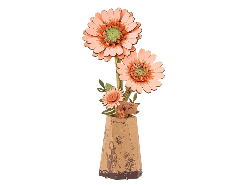 Maquette fleur miniature - Gérbera orange clair (Light Orange Gerbera) - Rowood