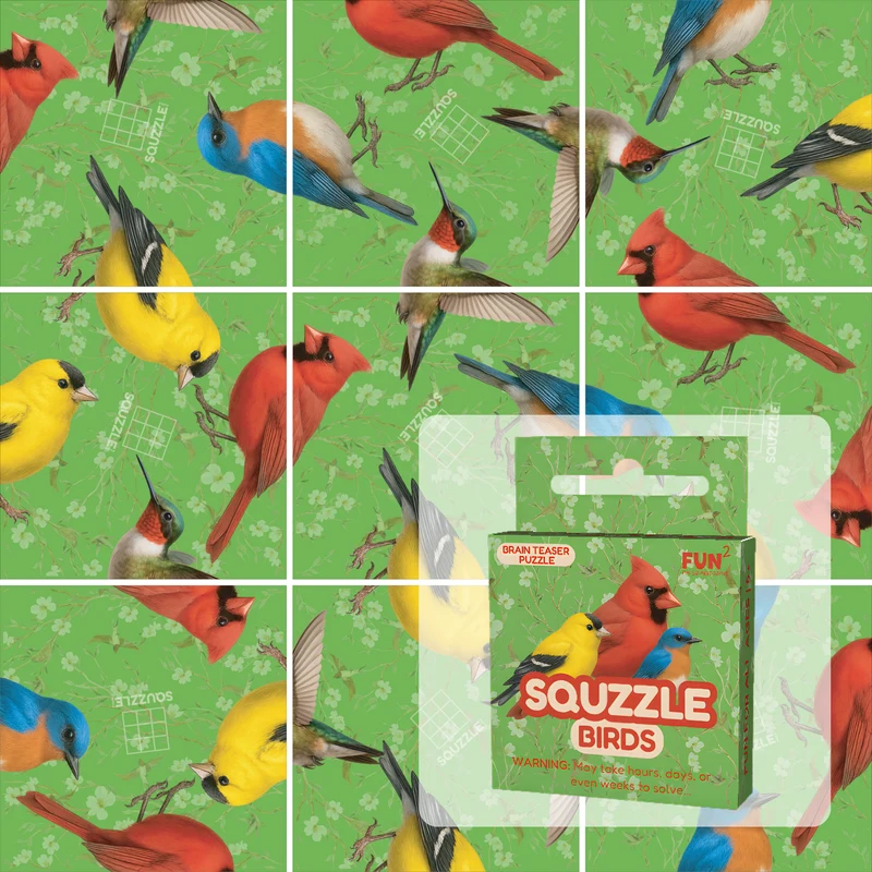 Fun Squared Games Birds Squzzle Tile Brain Teaser Puzzle