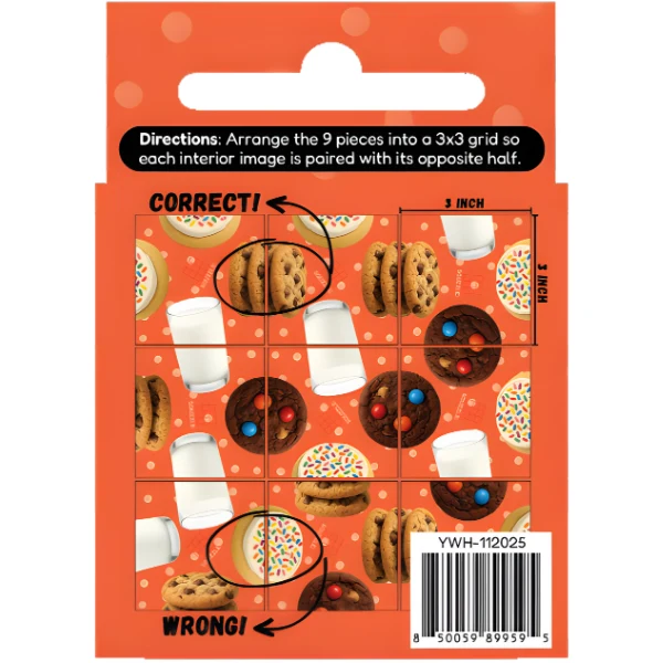 Fun Squared Games Cookies & Milk Squzzle 9-Piece Tile Puzzle