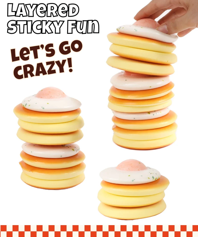 Grabie Ultimate Fluffy Egg Pancakes Stress Relief Squishy Toy