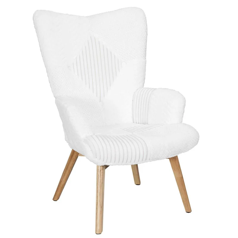 FAUTEUIL HELSINKI PATCHWORK BLANC