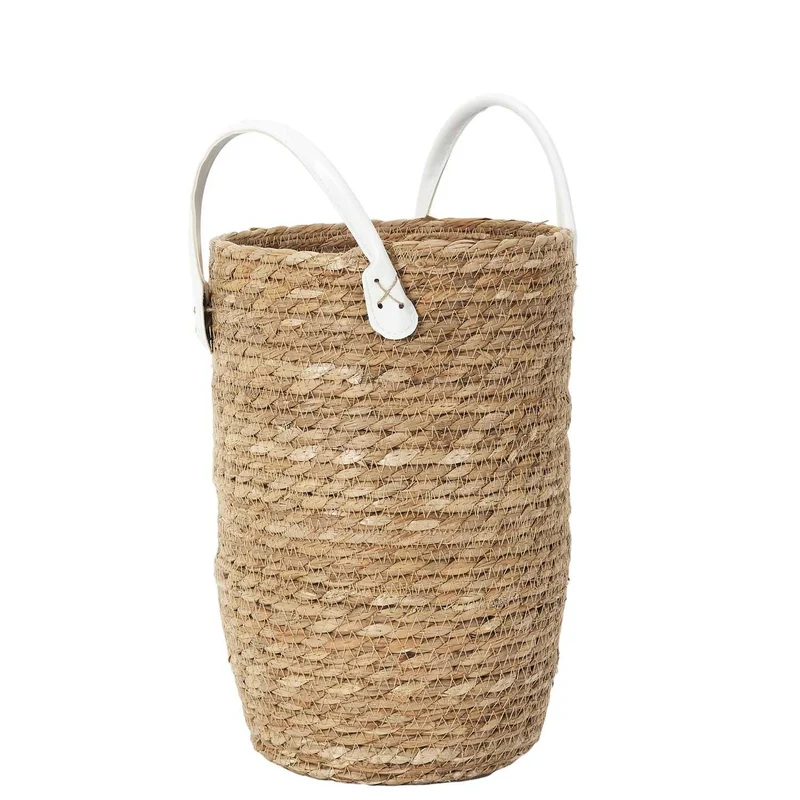 PANIER TRESSE ANSES SIMILI - LOT DE 3