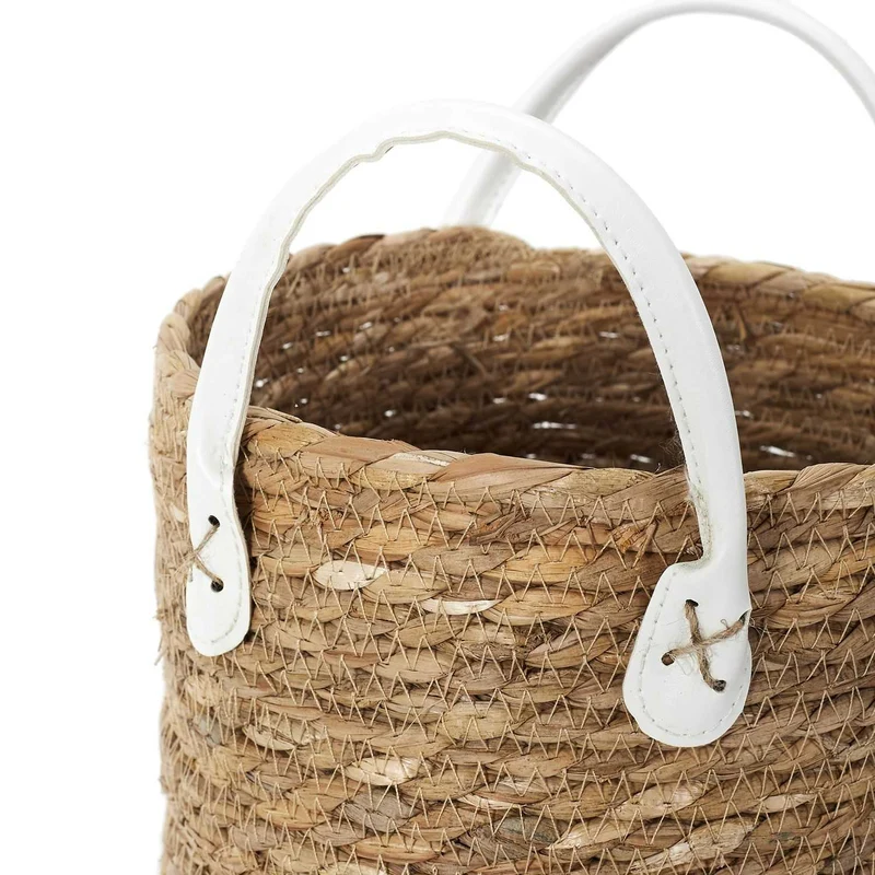 PANIER TRESSE ANSES SIMILI - LOT DE 3