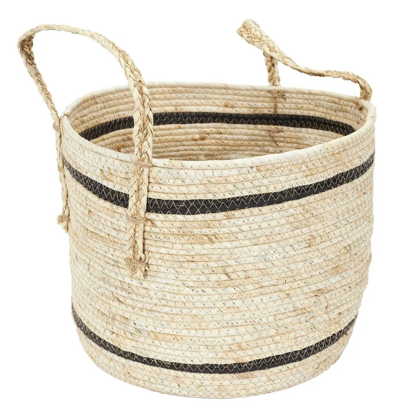 PANIER BICOLORE FIBRE DE MAIS - LOT DE 3