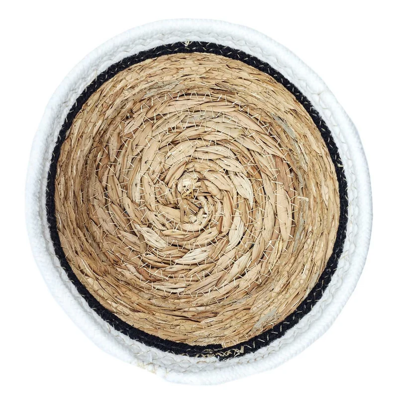 CORBEILLE TRESSEE ET COTON - LOT DE 3