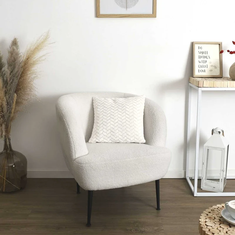 COUSSIN BLANC CHEVRON 40X40CM