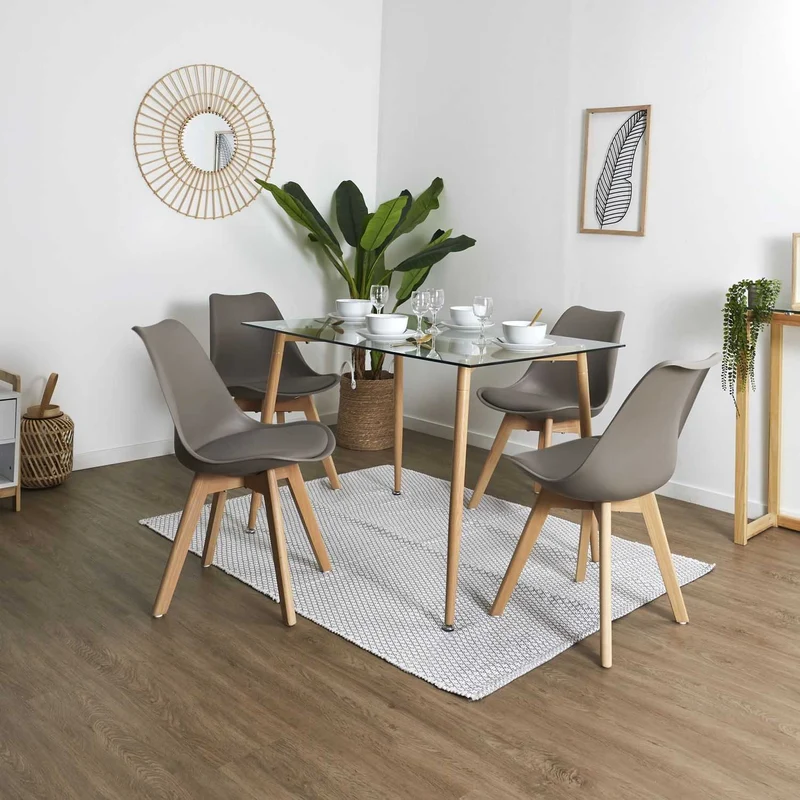 CHAISE SCANDINAVE COQUE PP REMBOURREE TAUPE