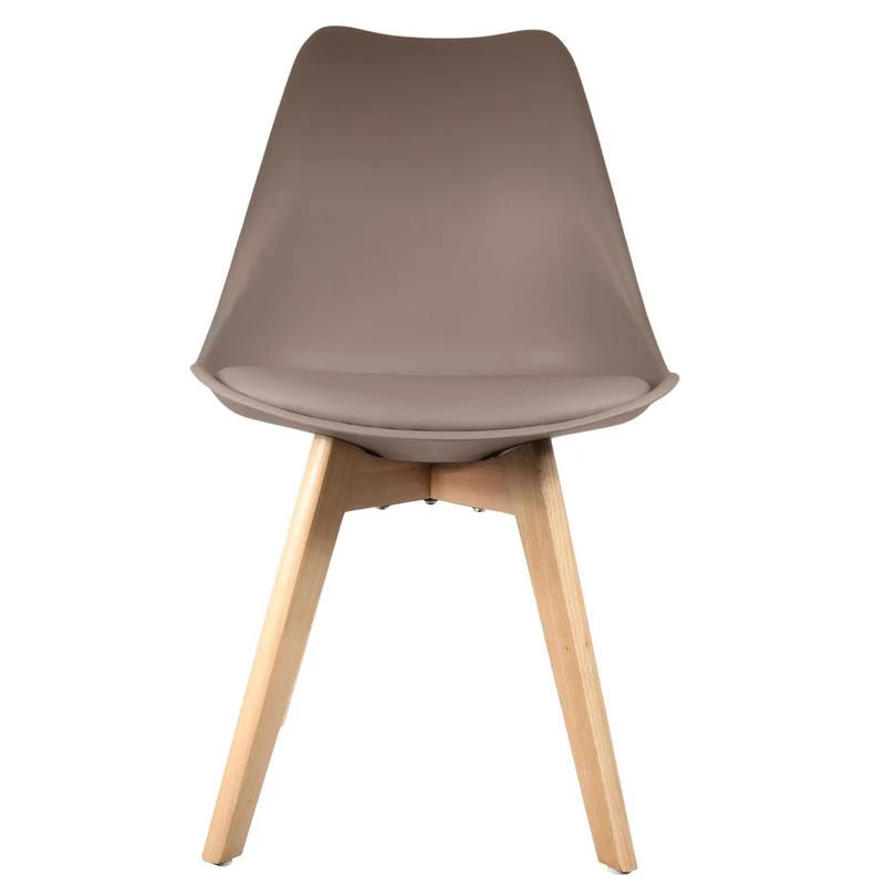 CHAISE SCANDINAVE COQUE PP REMBOURREE TAUPE