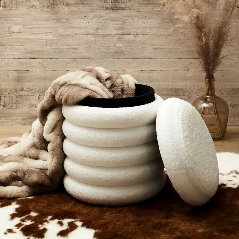 POUF RANGEMENT BOUCLETTE FREYA