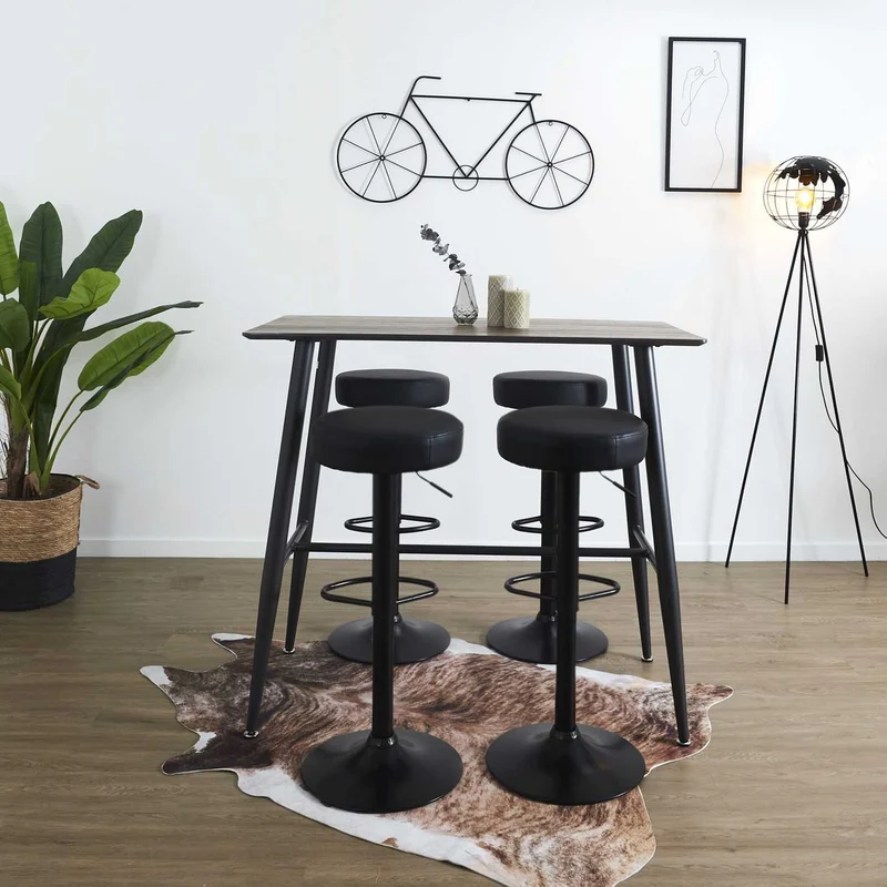 TABOURET DE BAR REGLABLE MUMFORD NOIR