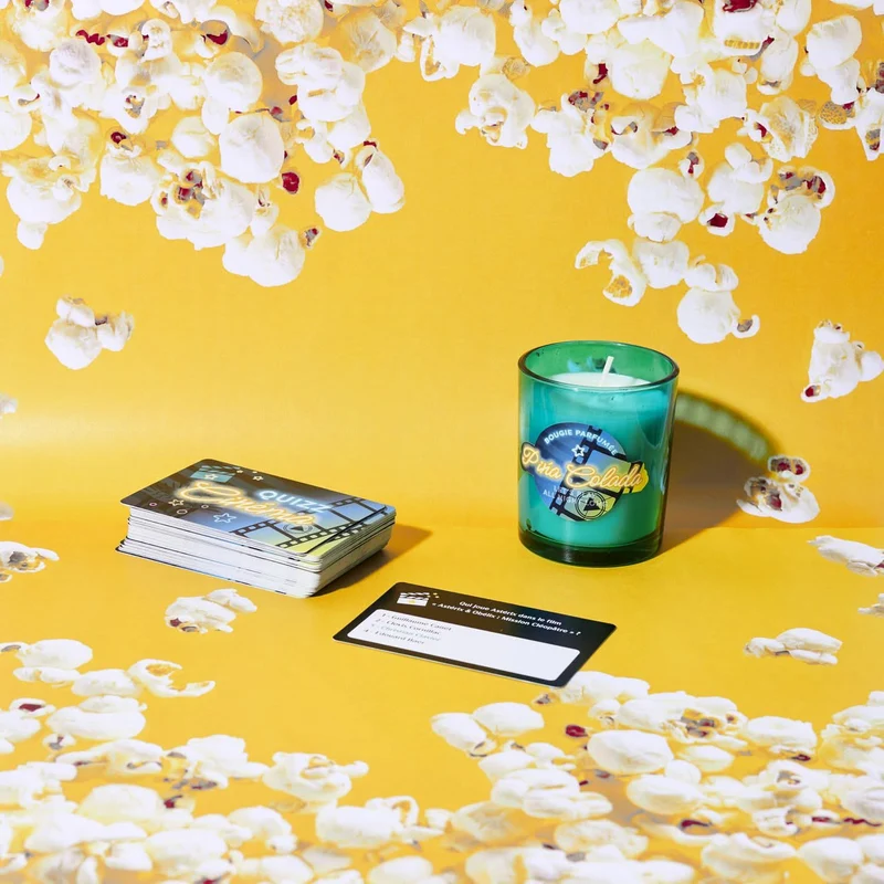 COFFRET BOUGIE PARFUMEE ET JEU DE QUIZZ CINEMA