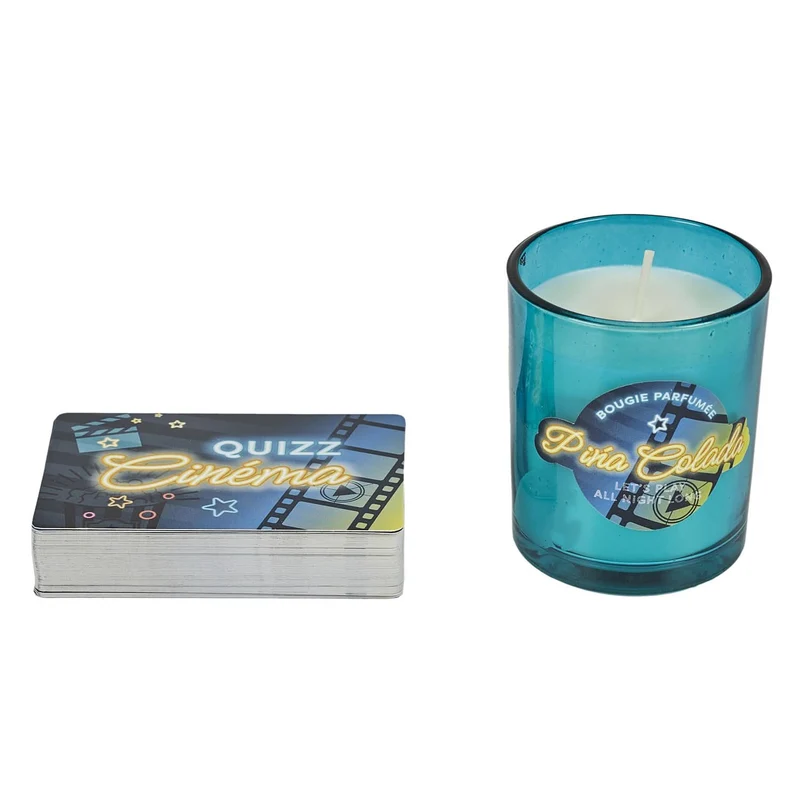 COFFRET BOUGIE PARFUMEE ET JEU DE QUIZZ CINEMA