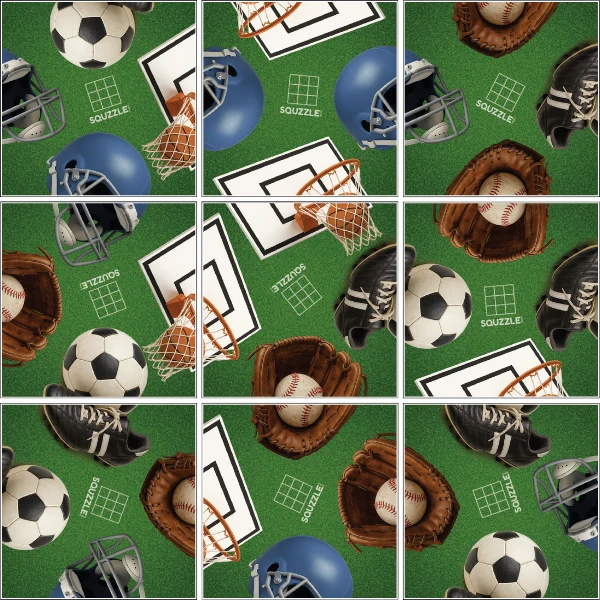 Fun Squared Games Sports Squzzle Tile Brain Teaser Puzzle