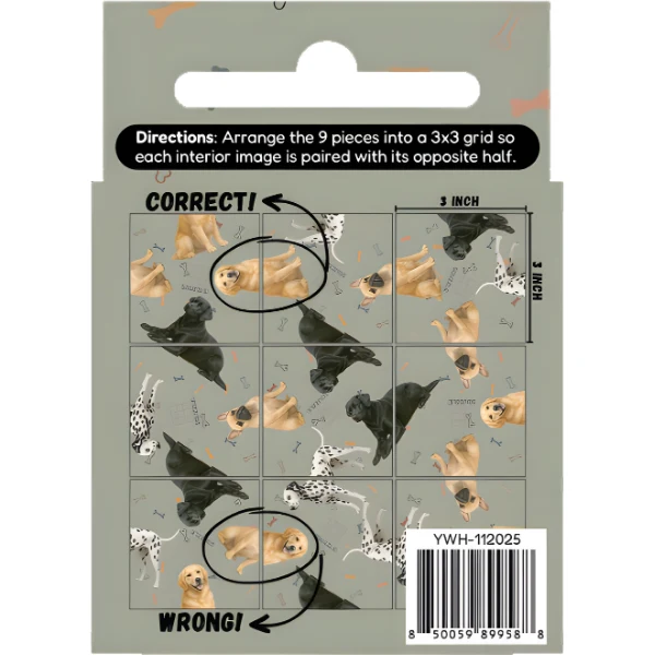Fun Squared Games Dogs Squzzle Tile Puzzle Brain Teaser