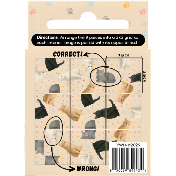 Fun Squared Games Cats Squzzle 9-Piece Tile Puzzle
