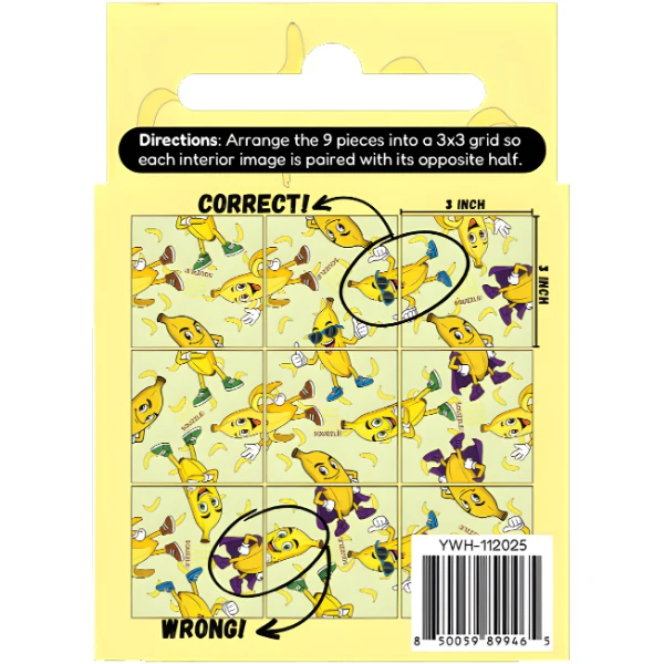 Fun Squared Games Bananas Squzzle 9-Piece Tile Puzzle